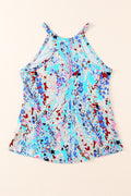 Wholesale Multicolor Abstract Print Boho Sleeveless Halter Top