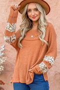 Textured Exposed Seam Pullover Long Sleeve Top