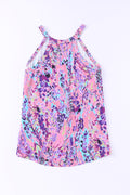 Wholesale Multicolor Abstract Print Boho Sleeveless Halter Top