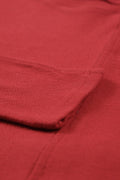 Red Basic Solid Color Seam Long Sleeve Top