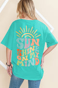 Mint Green SUNSHINE ON MY MIND Letter Print Tee