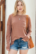 Black Casual Solid Color V Neck Pleated Long Sleeve Blouse