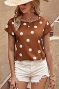 Chestnut Summer Daisy Print Batwing Sleeve Blouse