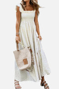 Multicolor Striped Print Bow Knot Straps Sleeveless Maxi Dress