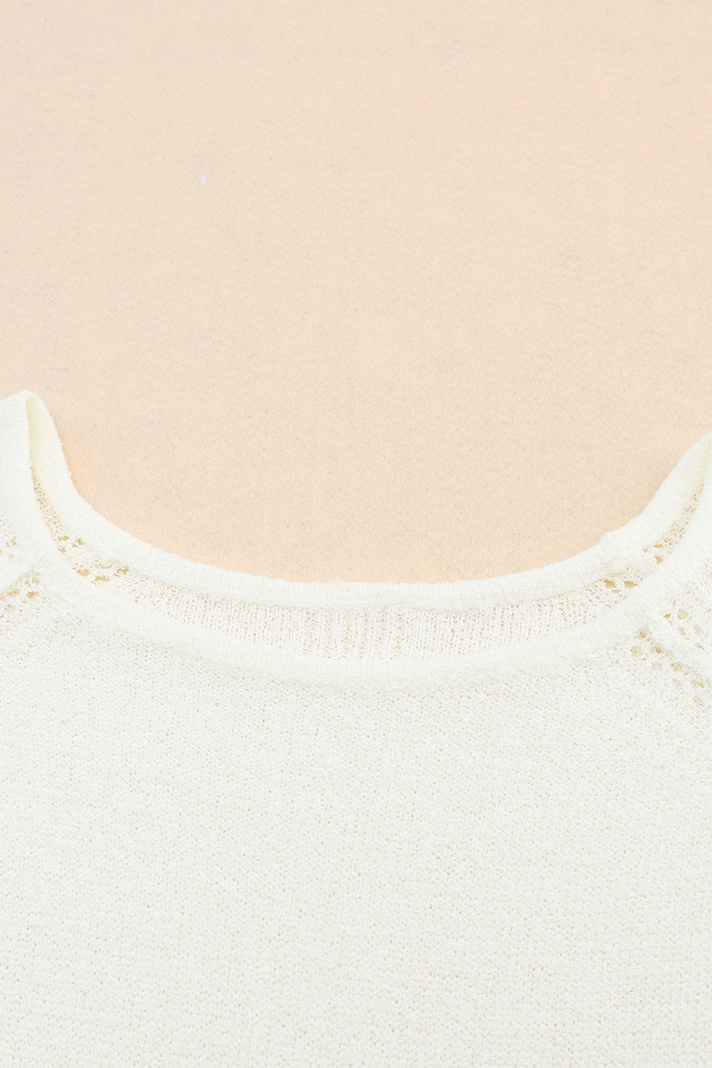 White Plain Raglan Sleeve Casual Pullover Sweater