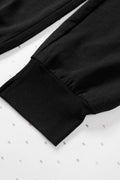 Black Casual Pocketed Tapered Elastic Waist Joggers