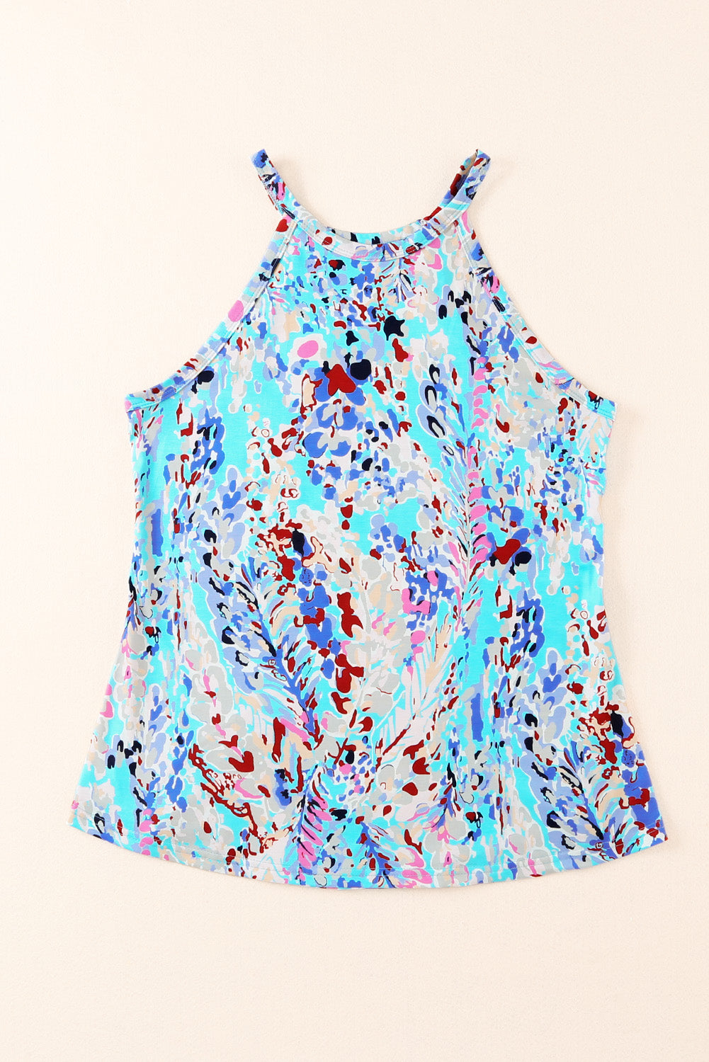 Wholesale Multicolor Abstract Print Boho Sleeveless Halter Top