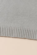 Light Grey Chunky Knit Turtle Neck Drop Shoulder Sweater