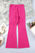 Black Split Hem Casual High Waist Pants