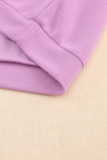 Purple V-neck Shoulder Down Long Sleeved Top