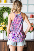 Wholesale Multicolor Abstract Print Boho Sleeveless Halter Top