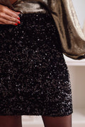 Black Party Sequin High Waist Mini Skirt