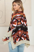 Multicolor Geometric Pattern Striped Long Sleeve Top