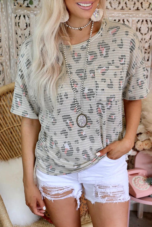 Gray Vintage Mineral Wash Splicing T-shirt